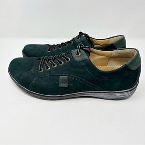 Hartjes XS Suede Casual Lace Up Sneaker Shoes Green Size 7.5